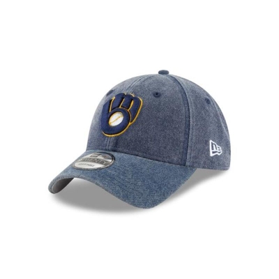 Milwaukee Brewers Gorra | New Era MLB Rugged Heather 9twenty Adjustable Cap Mexico - Azules